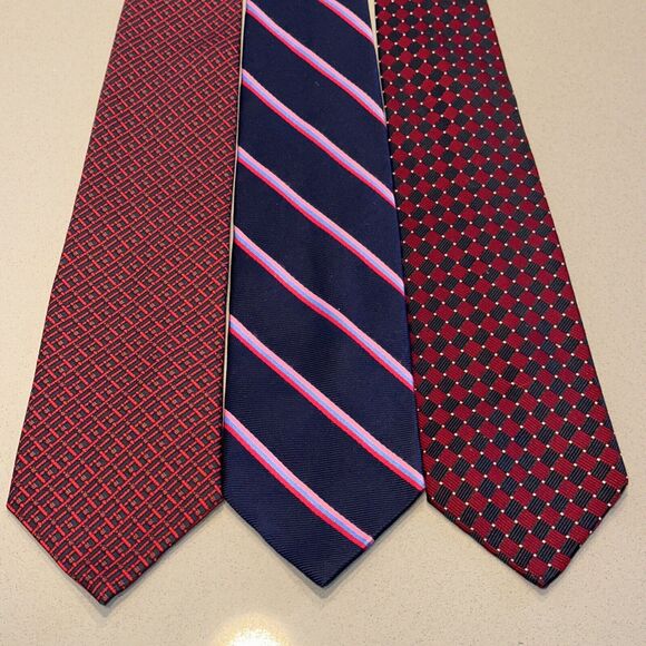 3 Brooks Brothers Makers Blue/Red Micro Geometric Striped Men's Tie 100% Silk - Picture 6 of 9